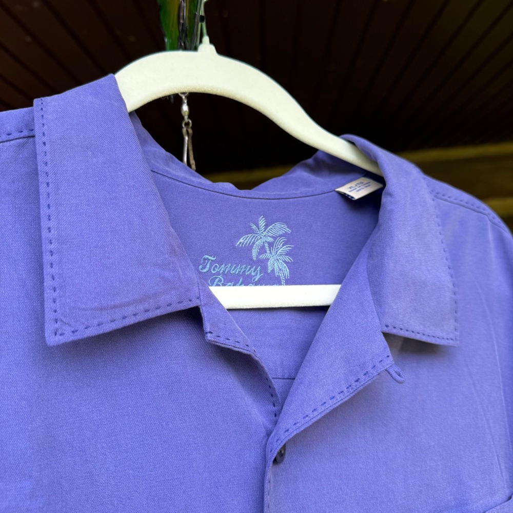 Vintage Tommy Bahama Harbor Luxe Silk Sand Washed Camp Shirt XL Pick Stitch RARE